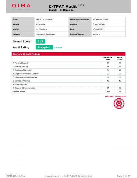 CTPAT (Customs-Trade-Partnerschaft gegen den Terrorismus): Eine Sicherheitsbescheinigung für die Lieferkette zur Verbesserung der Sicherheit der Lieferkette zur Verhinderung des Terrorismus und des illegalen Schmuggels.